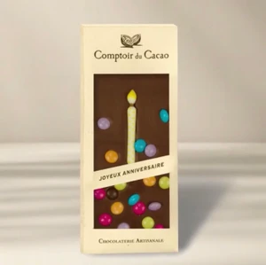 Comptoir du Cacao Chocolate Bar with Birthday Candle