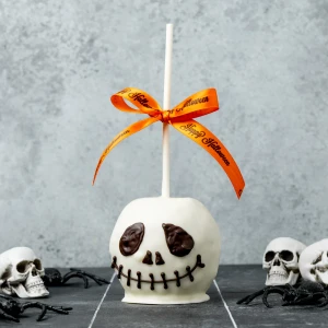 Jack Skellington Chocolate Caramel Apple
