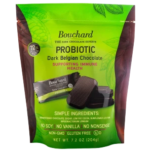 Bouchard Belgian Dark Chocolate Napolitains (72% Cacao) with Probiotics - Pack of 2