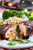 Bacon Wrapped Roasted Red Pepper and Goat Cheese Stuffed Chicken with Balsamic Drizzle and Basil Bacon Wrapped Roasted Red Pepper and Goat Cheese Stuffed Chicken with Balsamic Drizzle and Basil