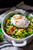 Brussel Sprout hash with Bacon and Soft Poached Eggs