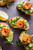 Garlic Shrimp and Avocado Crostini - 42 pieces per tray