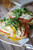 OPEN FACED FRIED EGG SANDWICH WITH EDAMAME
