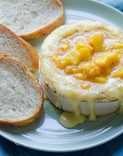 Sweet & Spicy PeachBaked Brie