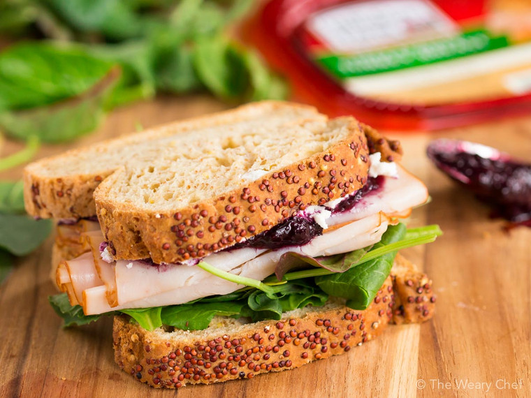 TURKEY SANDWICH WITH GOAT CHEESE AND JAM