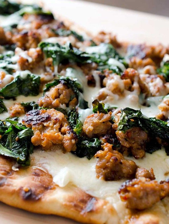 Grilled Kale & Sausage Pizza