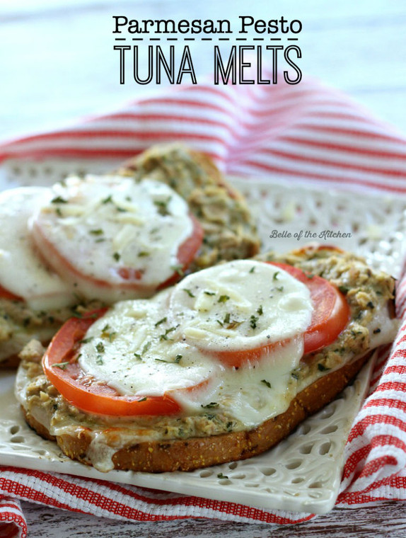 PARMESAN PESTO TUNA MELTS