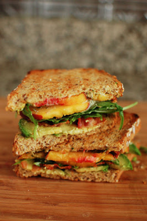 Peach, Bacon, Avocado Sandwich