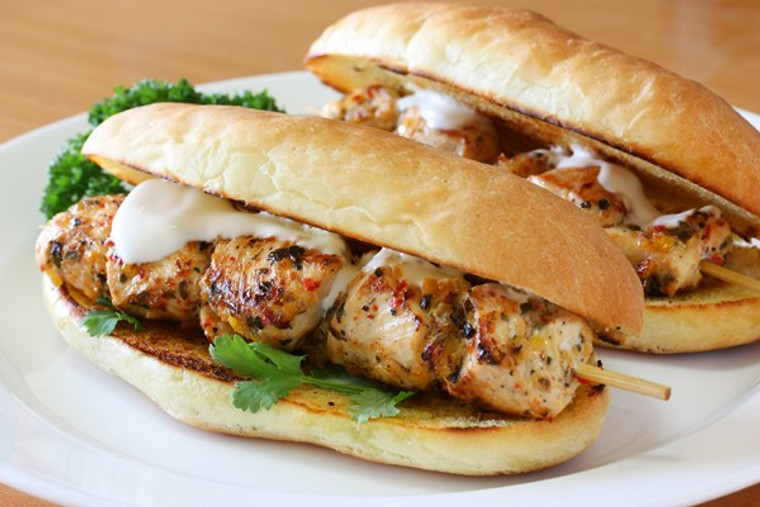 Grilled New York Style Italian Chicken Spiedie Sandwich