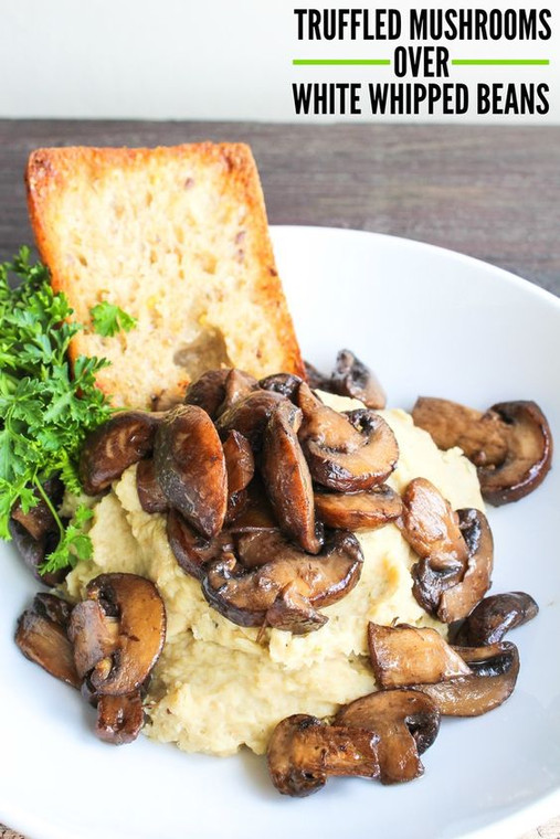 Truffled Mushrooms Over White Whipped Beans