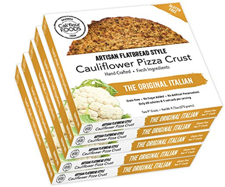 Cali'flour Foods Gluten Free, Low Carb Califlower Original Italian Pizza Crusts - 10 Total Crusts