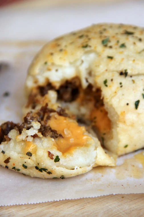 Southern Style Biscuit Stuffed with Egg, Applewood Bacon and Cheddar Cheese - 14 per tray