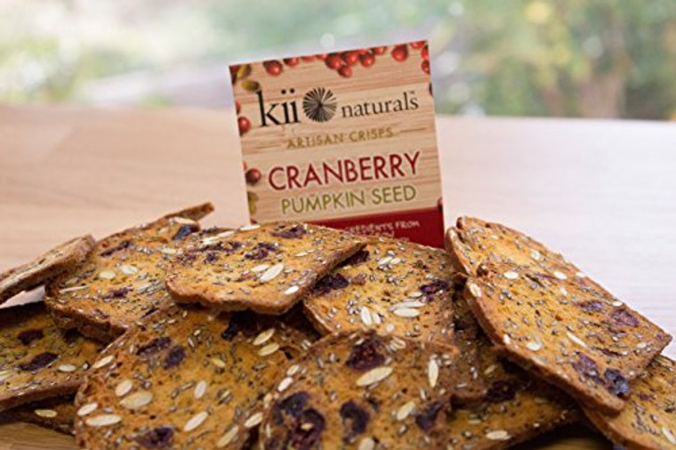 Kii Naturals Artisan Crisps- Cranberry Pumpkin Seed, 5.3 oz (3 Pack)