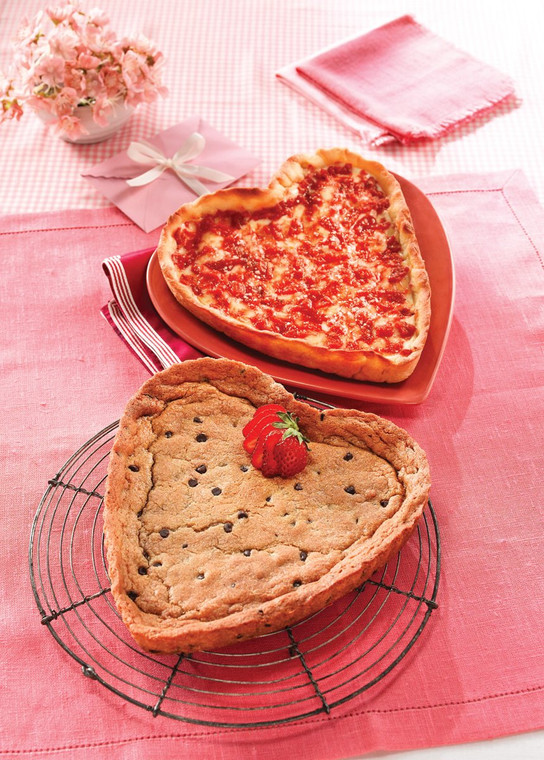 Lou's Heart Shaped Chocolate Chip Cookie & Heart Shaped Pizza