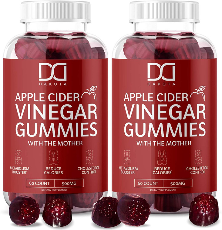 Apple Cider Vinegar Gummies for Weight Loss with The Mother - 2 Pack