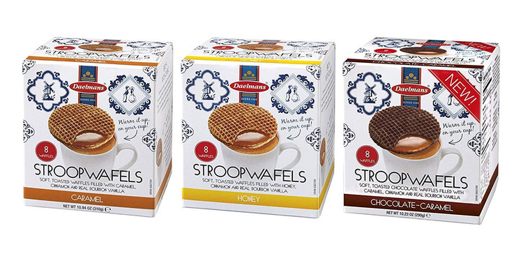 DAELMANS Stroopwafels - Caramel, Honey, Chocolate - 3 Pack