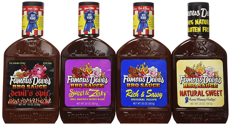 Famous Dave's BBQ Sauce Variety Bundle - Pack of 4