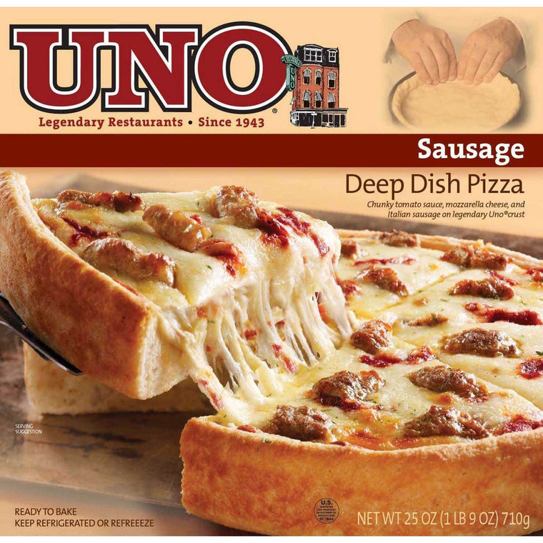 Uno Foods Deep Dish Sausage Pizza, 9" - 2 Pack