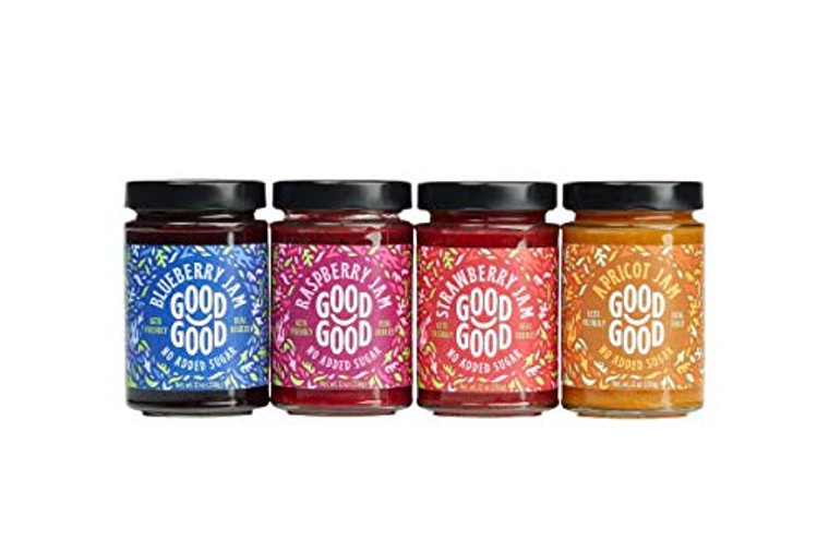 Organic No Sugar Added Blueberry, Raspberry, Strawberry, and Apricot Jam - 4 pack