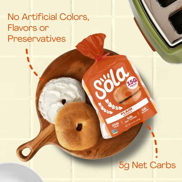 SOLA Low Carb Bagels - Plain