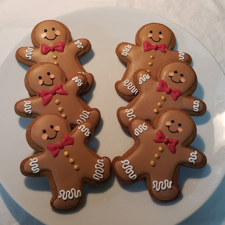 Iced Gingerbread Men Cookies w/ Royal Icing - 1 Dozen