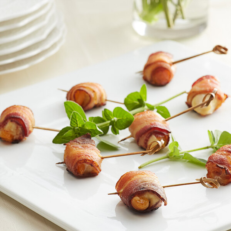 Bacon Wrapped Chicken and Apricot on Skewer - 50/Case