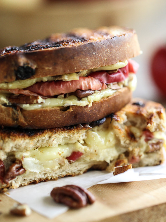 Roasted Apple, Brie and Pecan Panini