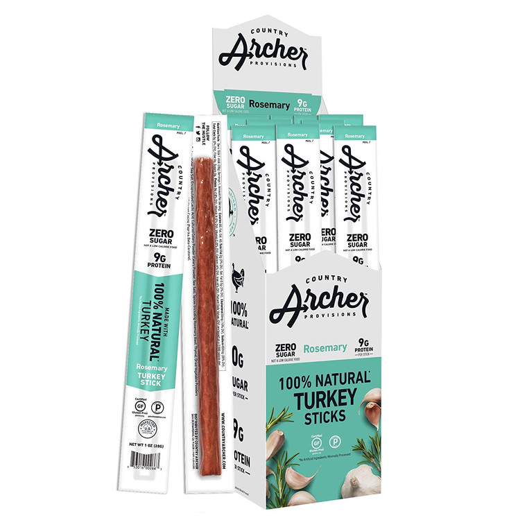 Natural Rosemary Turkey Sticks - Gluten Free Keto - Pack of 18