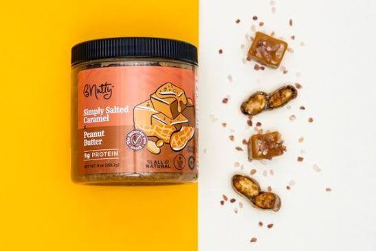 bNutty Simply Salted Caramel Gourmet Peanut Butter - Gluten Free - Natural Peanut Butter - 12oz Jars - 3 Pack