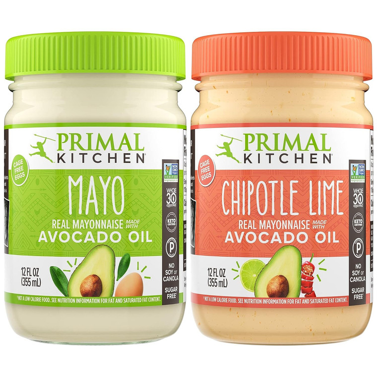 PRIMAL KITCHEN MAYO w/ Avocado Oil - Original & Chipotle Lime - 2 Pack