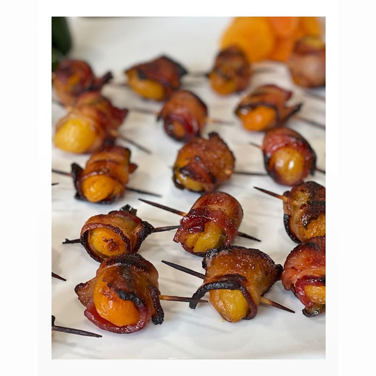Bacon Wrapped Apricot Jalapeno Bites - includes 15 pieces 