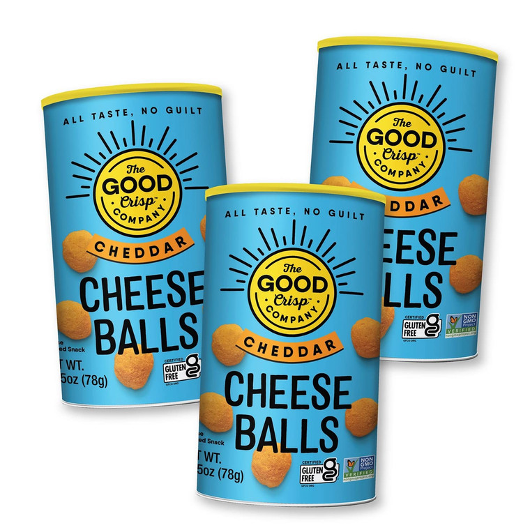 The Good Crisp Company Cheese Balls - Cheddar 2.75 Oz - Pack of 3