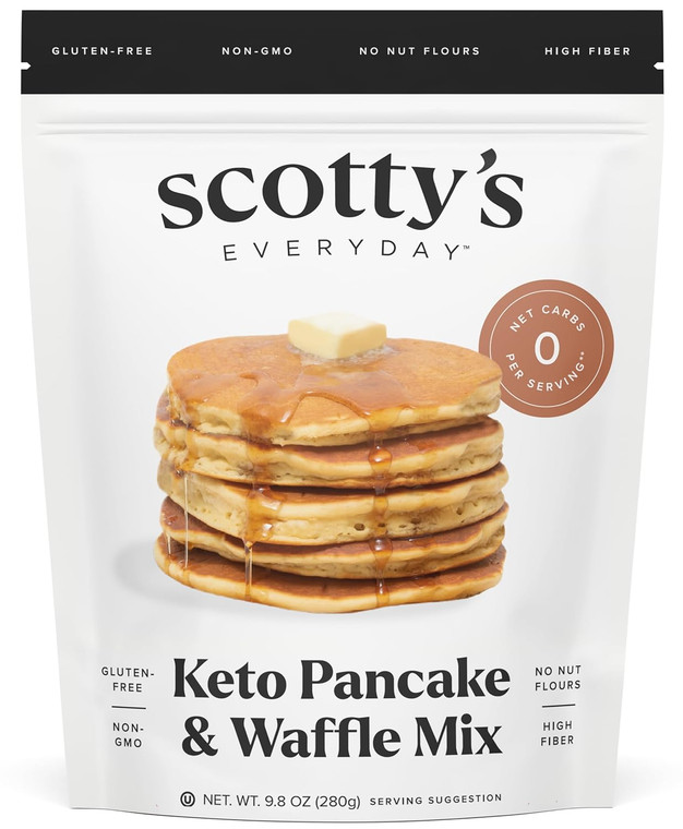 Keto Pancake & Waffle Zero Carb Mix - Keto, Non-GMO, Gluten Free Pancake Waffle Mix - 9.8 oz