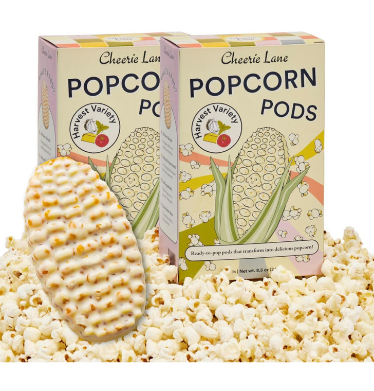 Cheerie Lane Gourmet Harvest Variety Popcorn Pod Pack | 2 Box Set | Butter, Tomato Basil, Rosemary Garlic | Non-GMO, Heirloom Kernels - 3pods per box, 2 boxes