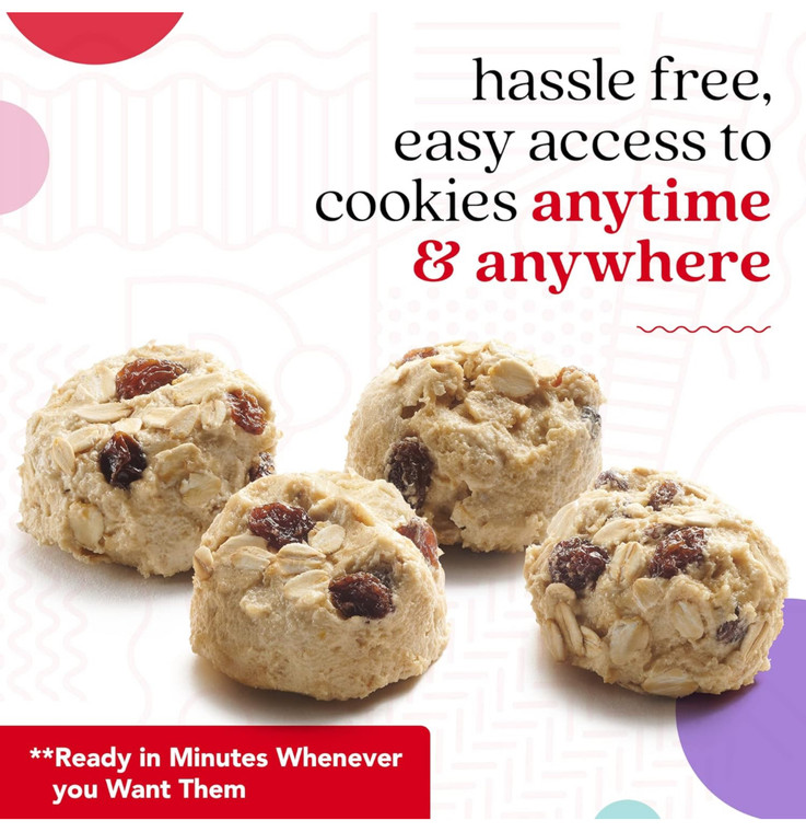 David's Cookies Preformed Frozen Cookie Dough Oatmeal Raisin - includes 80 