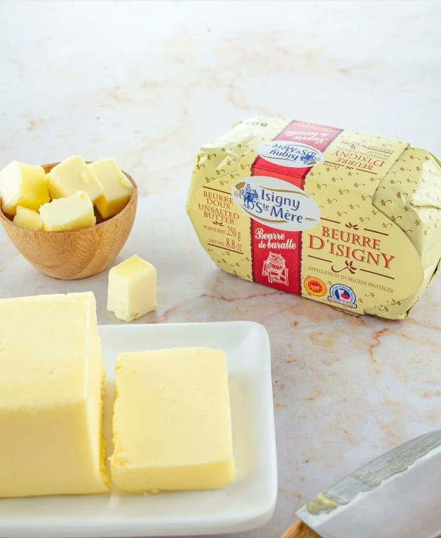 Unsalted Churned Isigny Butter by Isigny Ste-Mere from France