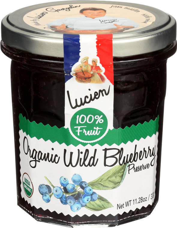 LUCIEN GEORGELIN Organic Wild Blueberry Fruit Spread, 11.28 oz - Pack of 2