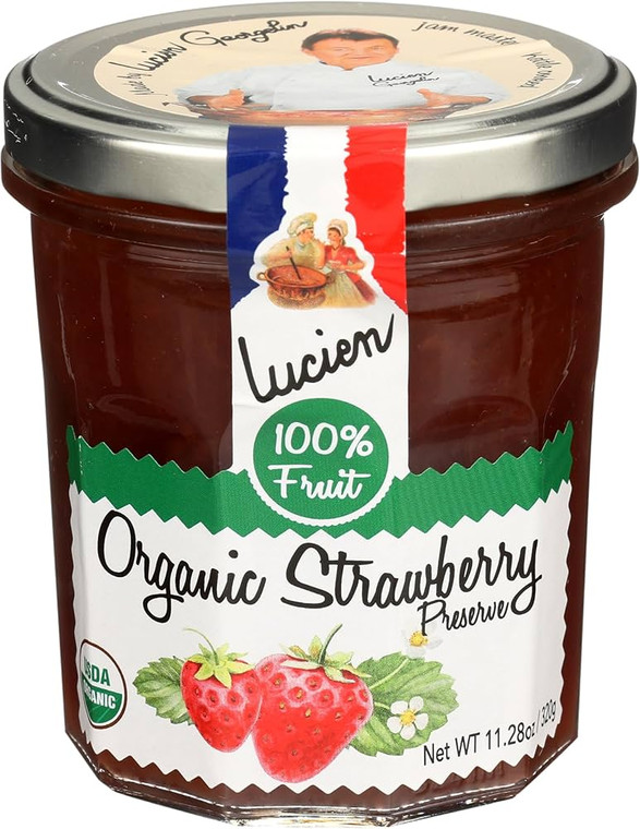 LUCIEN GEORGELIN Organic Strawberry Fruit Spread, 11.28 oz - Pack of 2