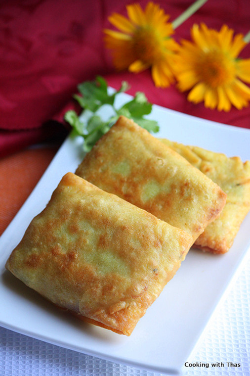 Fried Coconut Crepes with Chicken Filling Crepes