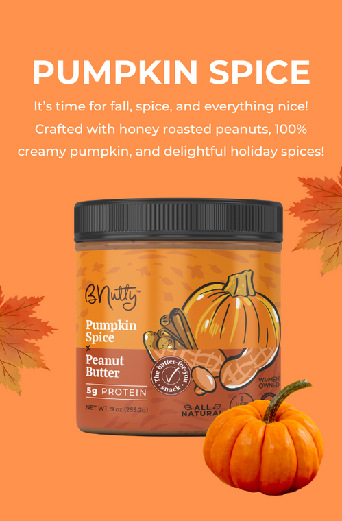BNutty Pumpkin Spice | Natural Crunchy, Creamy, Gluten Free & Kosher Peanut Butter - Pack of 2