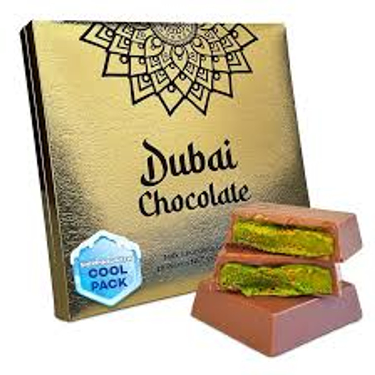 Dubai Pistachio Chocolate Gift Box – Premium Stuffed Gold Wrapped Chocolate, Gift Box - 16 Pieces