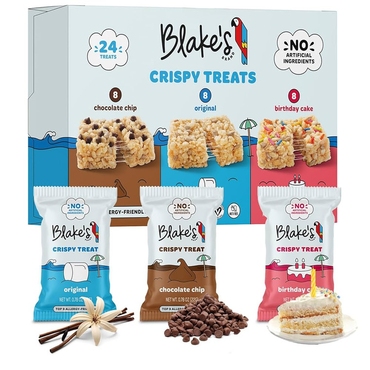 Blake’s Seed Based Crispy Treats Variety Pack, Gluten Free, Vegan, Nut Free & Dairy Free - includes 24