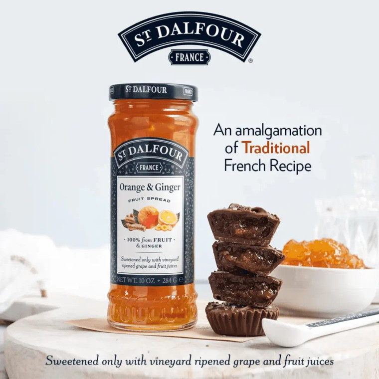 St. Dalfour Orange & Ginger Fruit Spread - 10oz - 100% from Fruit & Ginger, No Artificial Ingredients, Non-GMO, No Cane Sugars, All Natural, Made in France - Pack of 2 St. Dalfour Orange & Ginger Fruit Spread - 10oz - 100% from Fruit & Ginger, No Artificial Ingredients, Non-GMO, No Cane Sugars, All Natural, Made in France - Pack of 2