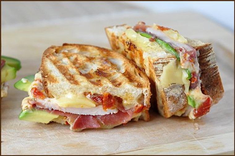 Prosciutto Wrapped Turkey, Avocado & Swiss Panini