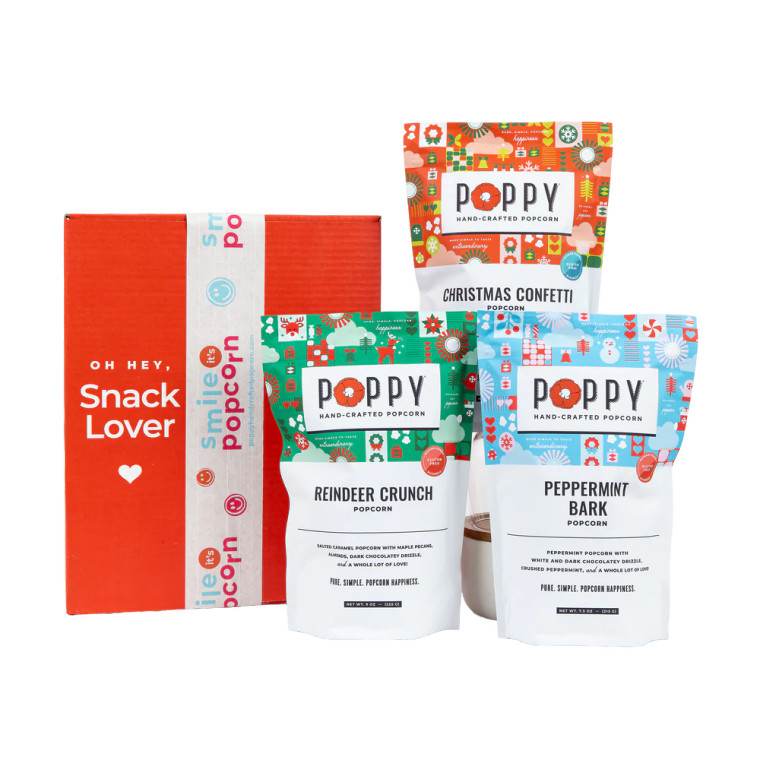 Poppy Handcrafted Popcorn Holiday Favorites Gift Set