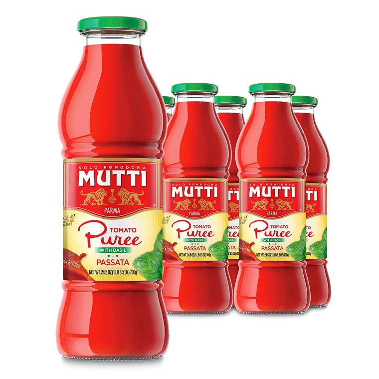 Mutti Italian Passata con Basilico Tomato Purée with Fresh Basil, 24 oz - Pack of 3