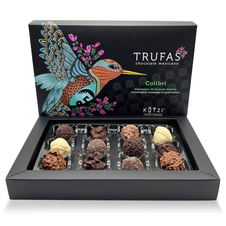 Assorted Mexican Chocolate Truffle Box in Beautiful Hummingbird Box