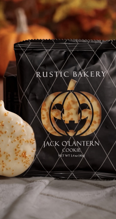 Rustic Bakery Pumpkin Jack O' Lantern Individually Wrapped Cookies - Pack of 3