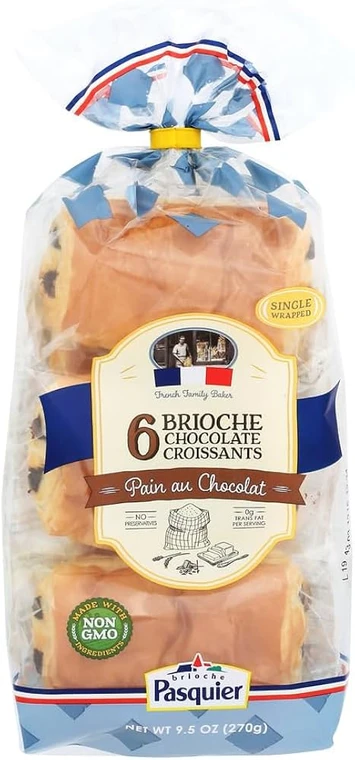 Brioche Pasquier Authentic French Chocolate Croissants (Pain au Chocolat) — 8.5 oz, Pack of 2