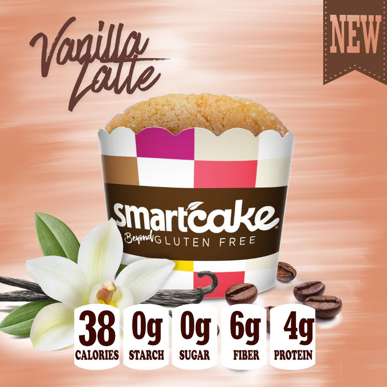 SmartCake Vanilla Latte 38 calories each | 8-pack (8 × 2-packs = 16 SmartCakes)